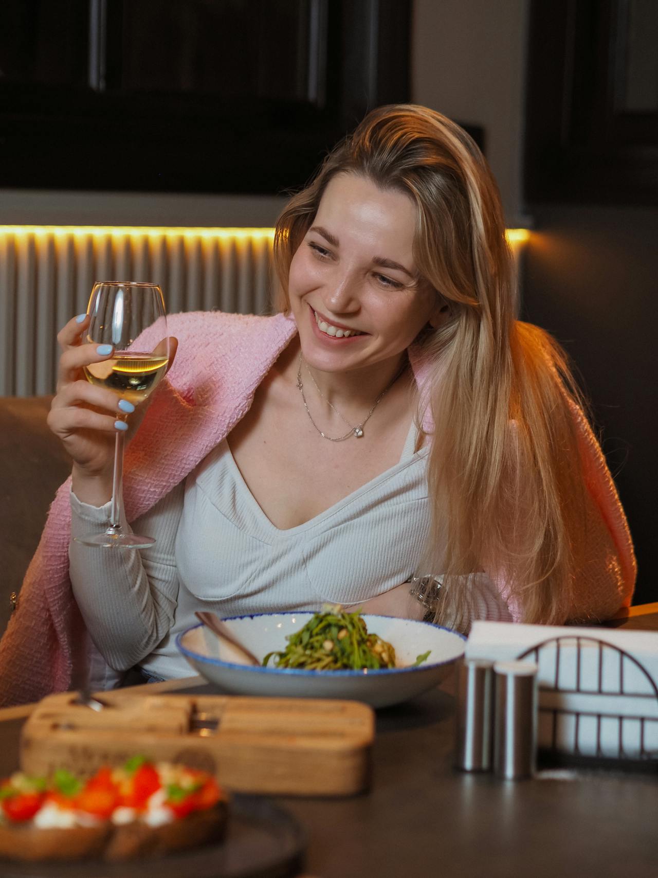 Woman portrait while dine